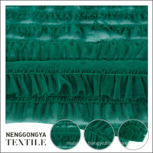 Popular style elegant polyester green chiffon lace fabric for dress
